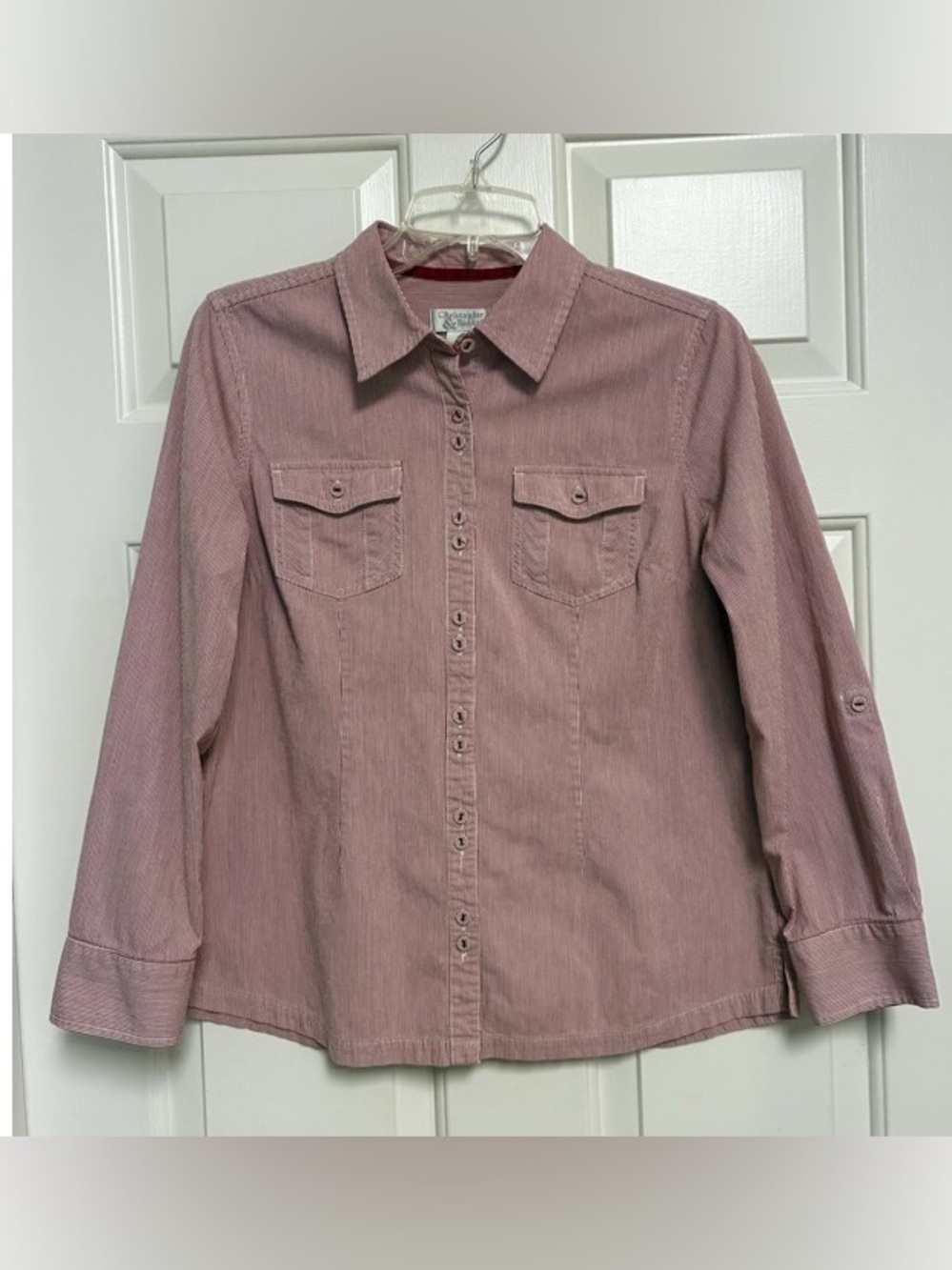 Christopher & Banks Long Sleeve Button Up Blouse Shirt Size Medium